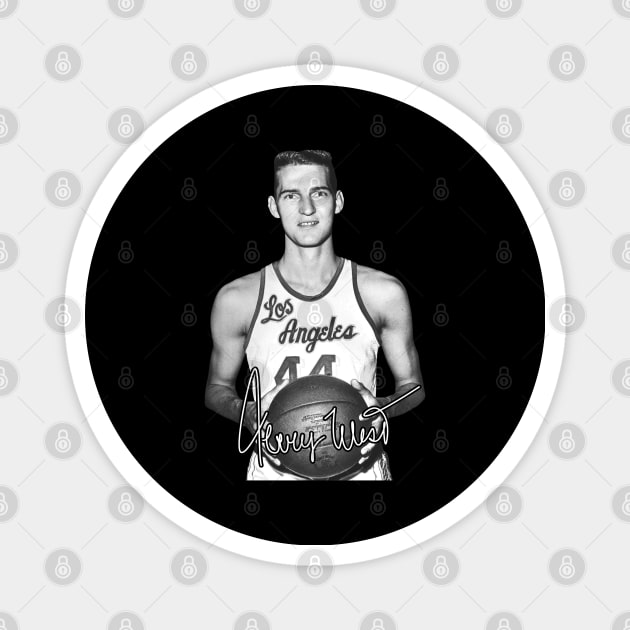 Jerry West Mr Clutch Basketball Legend Signature Vintage Retro 80s 90s Bootleg Rap Style Magnet by CarDE